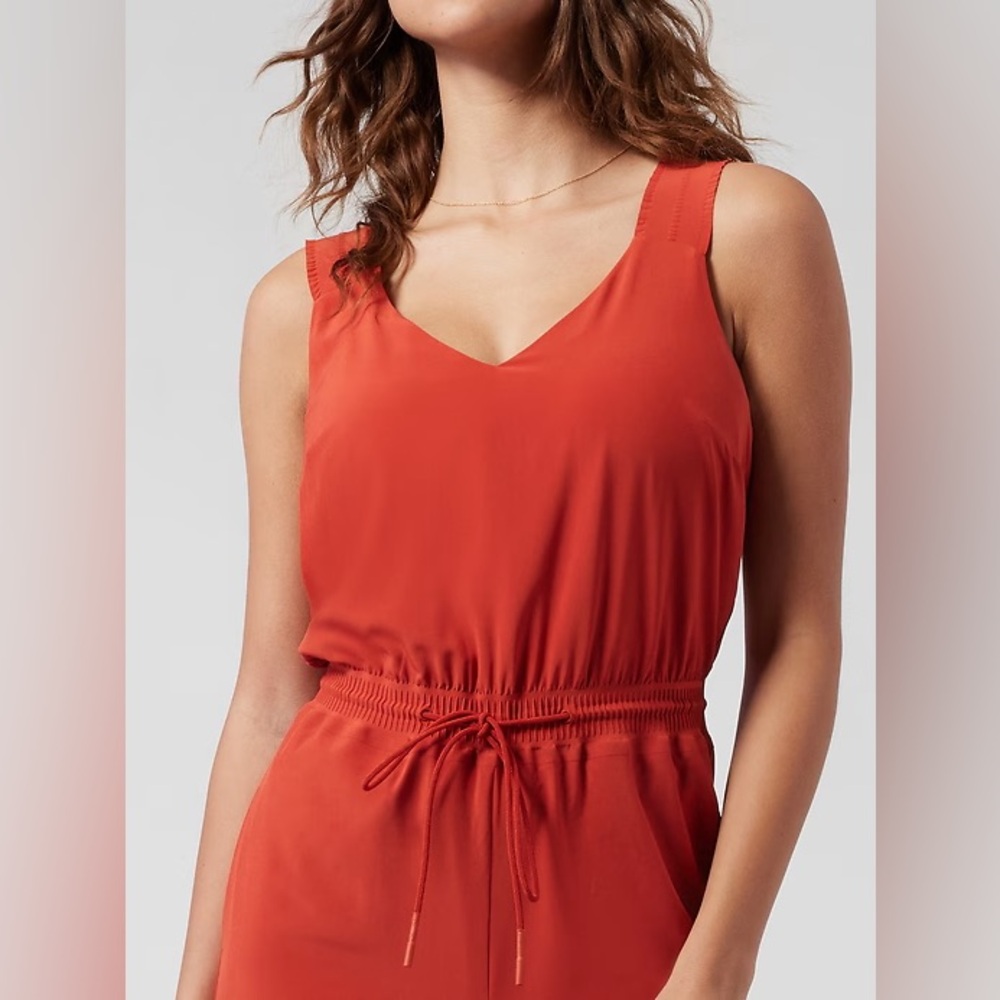 Athleta Savannah Strap Mini Athletic Tie Waist Dress Orange Size M